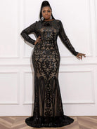 Plus Mermaid Hem Sequin Prom Dress P0017 - MISS ORD