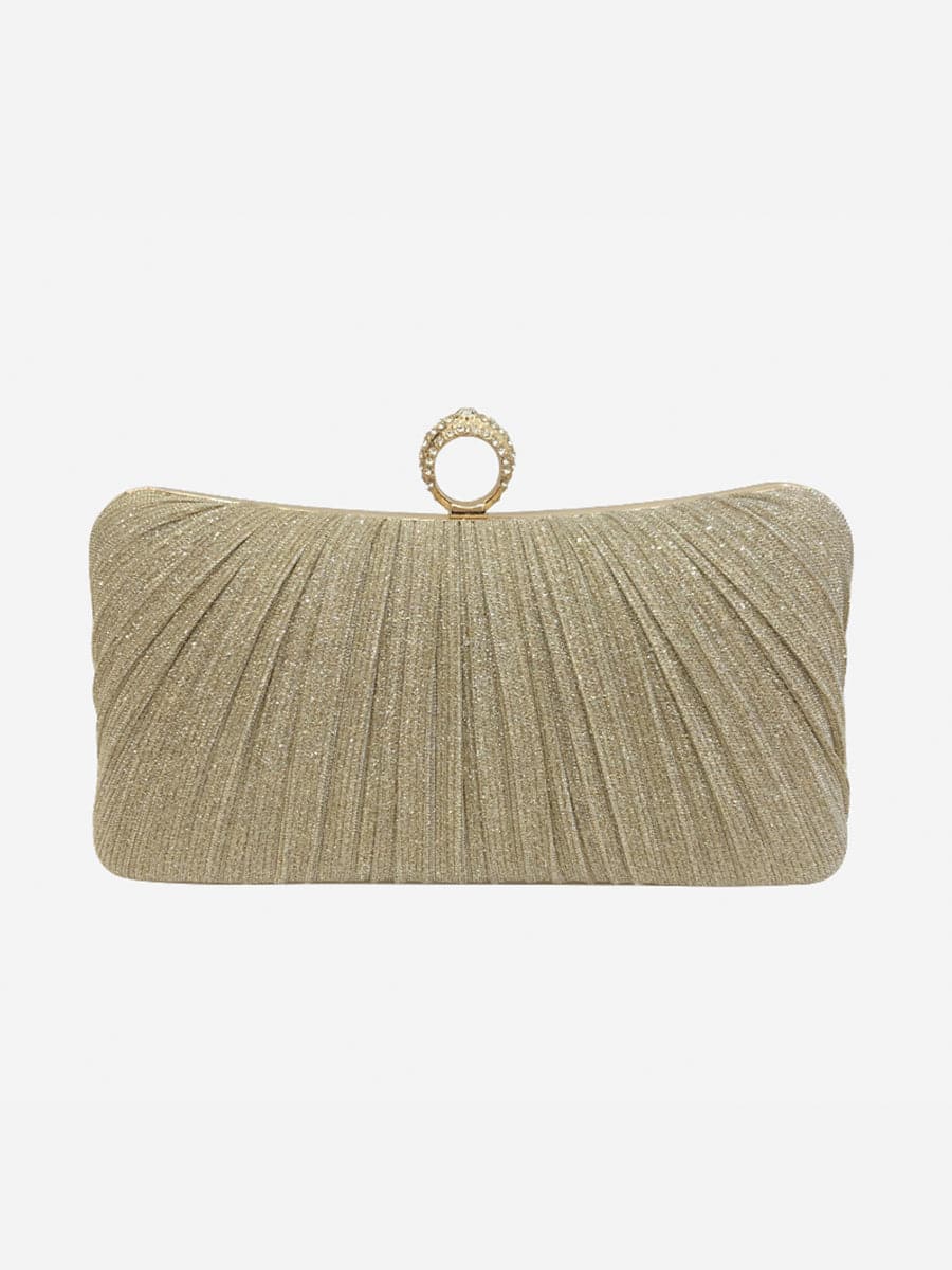 Shiny Ruched Ring Banquet Party Clutch Bags MNBF058