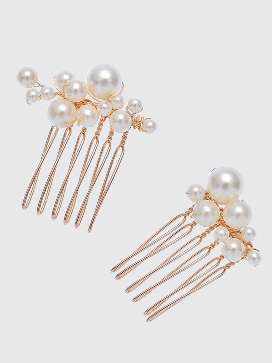 Pearl Hairpin Hair Comb Wedding Headpieces 5PCS Set MTS0005 - MISS ORD