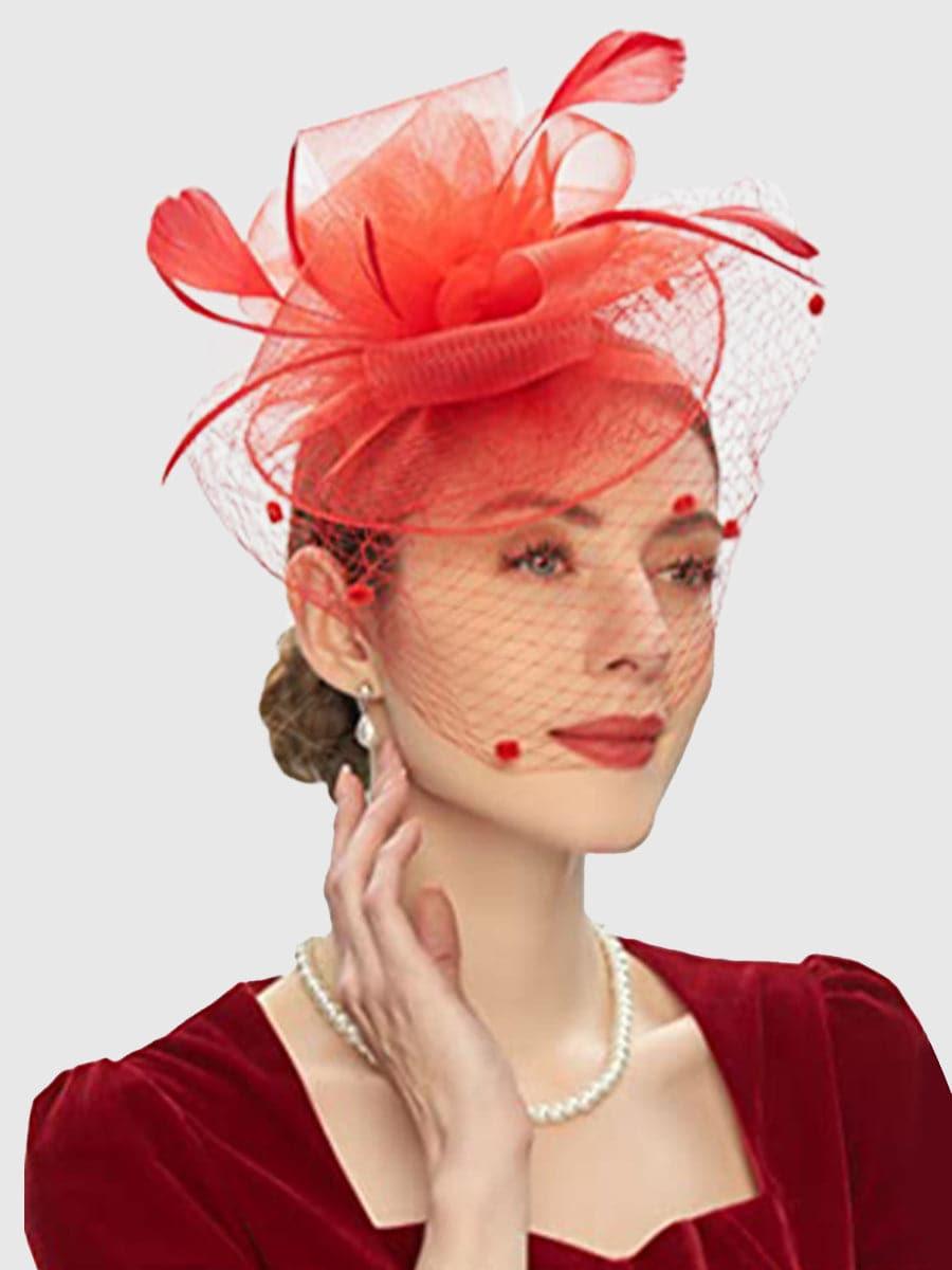 Pretty Net Yarn Headwear Veil Tea Party Dress Hats MTS0011 - MISS ORD
