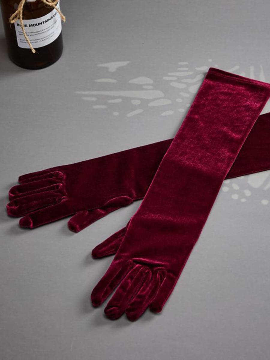 52CM Velvet Dress Long Split Finger Gloves MST0103 MISS ORD