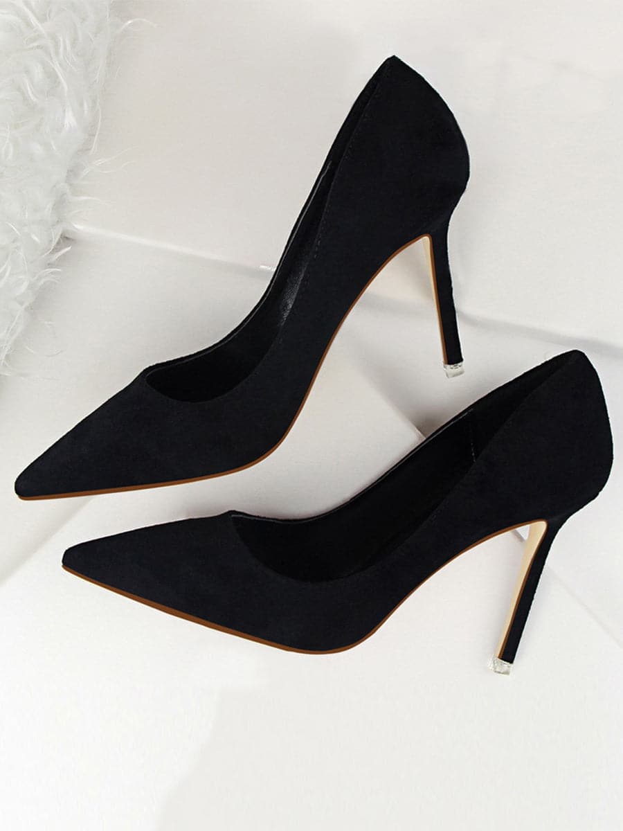 Pointed Suede Workplace High Heels MHE1017 MISS ORD