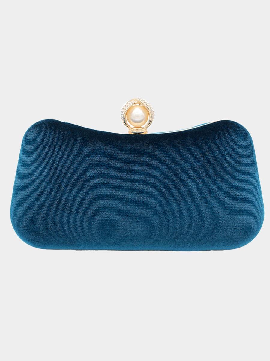 Velvet Inlay Pearl Dinner Wedding Clutch Bags MNBF042 - MISS ORD