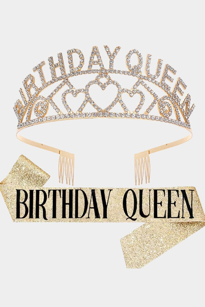 Inlay Stone Birthday Queen Girl Crown Baldric Headpieces MHG0011