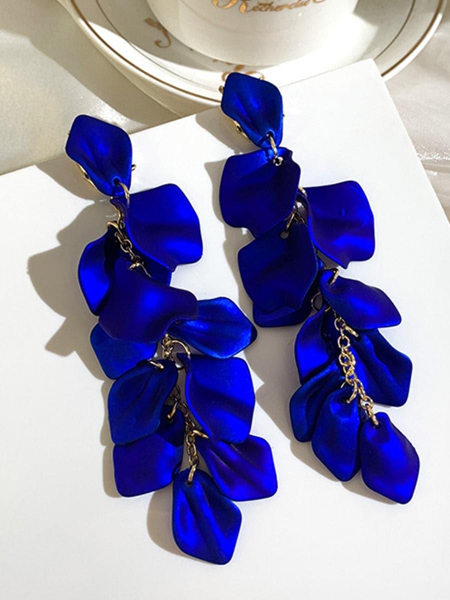 925 Silver Post Rose Petal Earrings MSE100706 - MISS ORD