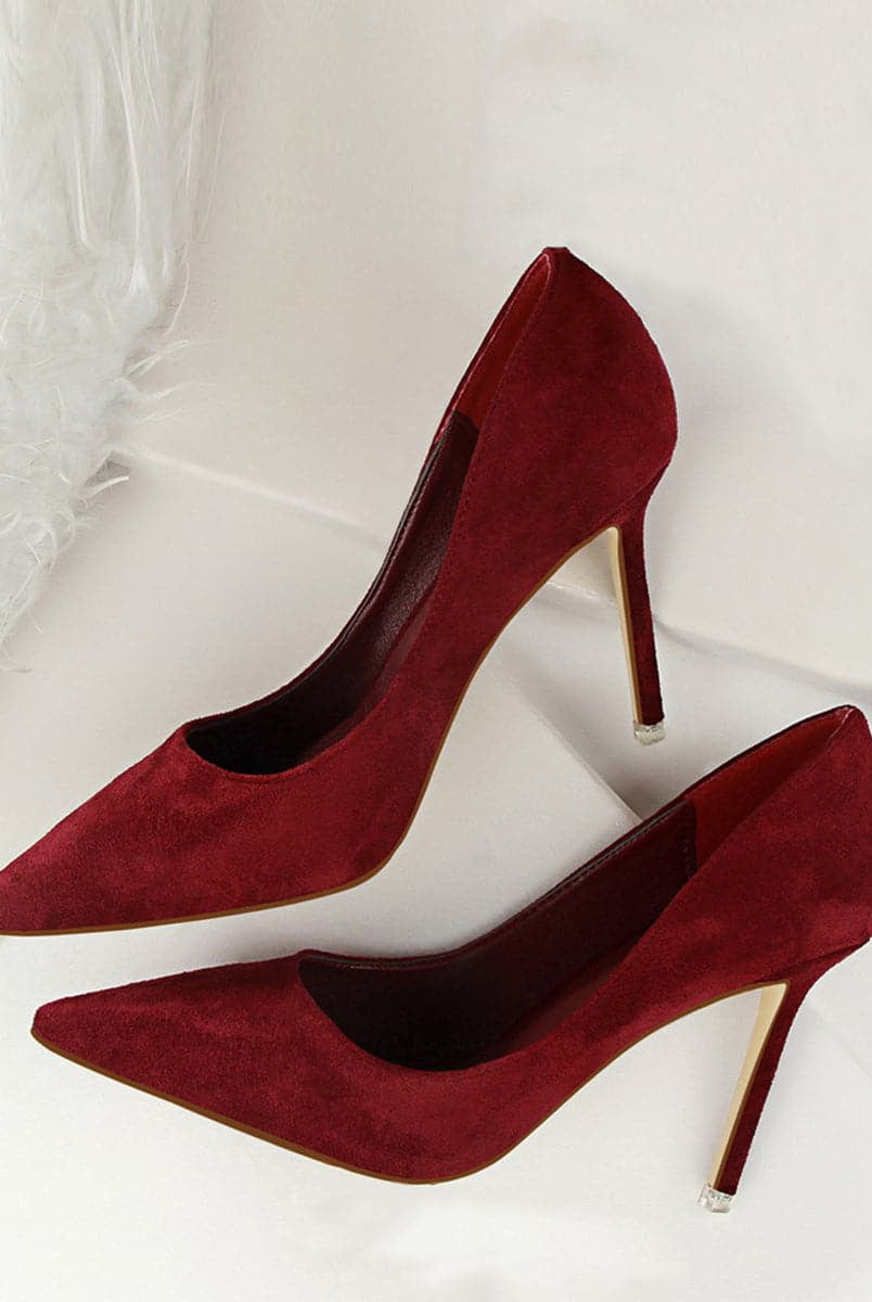 Pointed Suede Workplace High Heels MHE1017