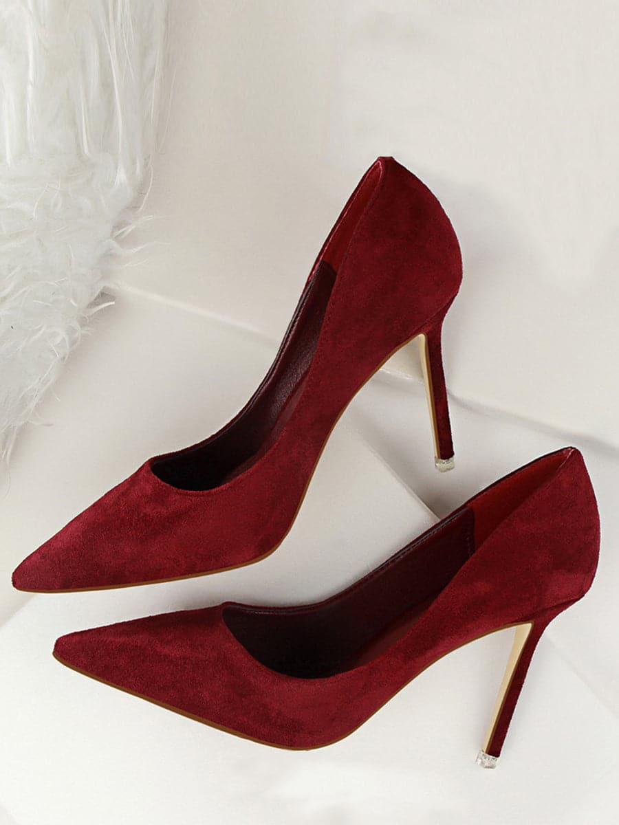 Pointed Suede Workplace High Heels MHE1017