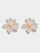 White Flower Petal Earrings MSE033145
