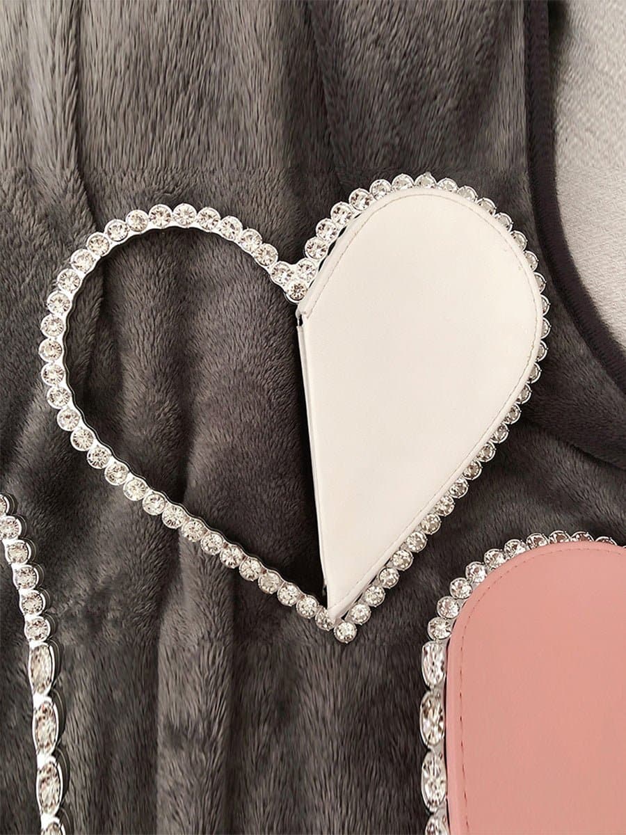 Inlay Zircon Heart Banquet Wedding Handbag Clutch Bags MNBF059 - MISS ORD
