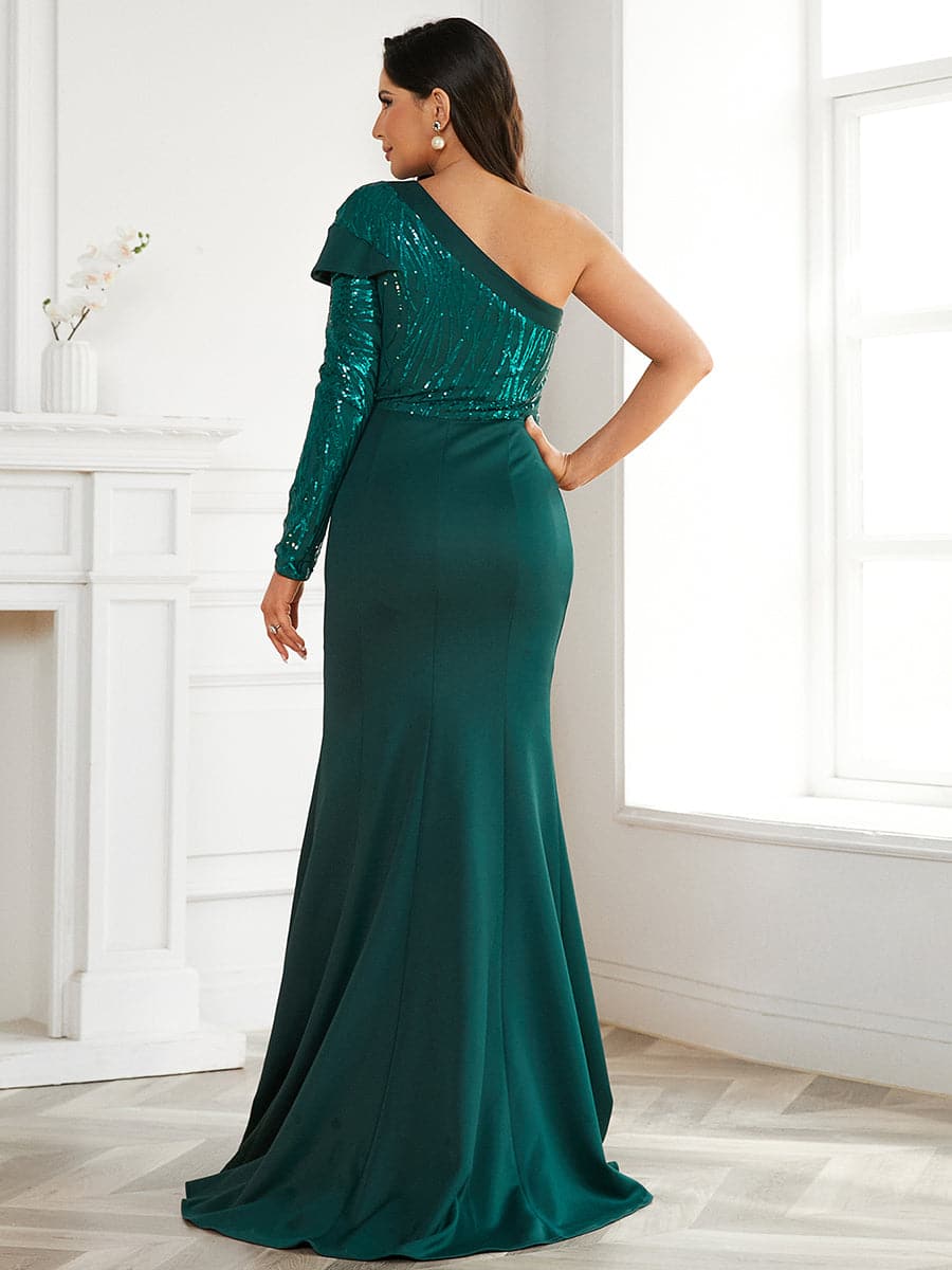 Formal One Shoulder Sequin Apricot Evening Dress XJ1548 MISS ORD