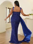 Elegant High Waist Ribbon Sequin Maxi Prom Dress XH2162